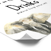 Poster Aquarelle safari animaux sauvages - Boissons (Coin)