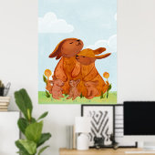 Poster Aquarelle Salle de soins infirmiers des lapins de (Bureau à domicile)