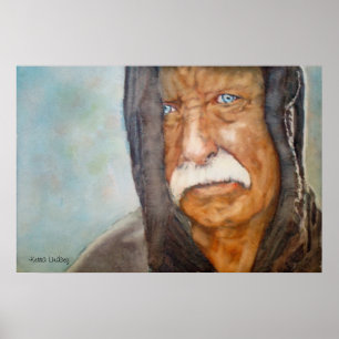 Poster Aquarelle sans abri Viêt-nam Soldat vétéran