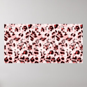 Poster Aquarelle sans fin dessinée à la main Leopard Ani