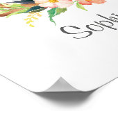 Poster Aquarelle sauvage et libre Cerf Antler et Flower (Coin)