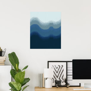 Poster Aquarelle Sea Gradient Beach Glass Color Block