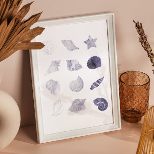 Poster Aquarelle Sea Shell Art nautique
