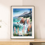 Poster Aquarelle Serene Fleur sauvage du paysage côtier<br><div class="desc">Rapport 2:3. Échappez-vous à la côte avec cette affiche d'aquarelle sereine, avec des vagues fleurs sauvages et douces. Ce paysage côtier paisible apporte la beauté apaisante de la nature à votre espace, ce qui en fait un complément parfait pour créer une atmosphère apaisante et inspirée de la plage dans votre...</div>