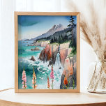 Poster Aquarelle Serene Fleur sauvage du paysage côtier<br><div class="desc">Rapport 4:5. Échappez-vous à la côte avec cette affiche d'aquarelle sereine, avec des vagues fleurs sauvages et douces. Ce paysage côtier paisible apporte la beauté apaisante de la nature à votre espace, ce qui en fait un complément parfait pour créer une atmosphère apaisante et inspirée de la plage dans votre...</div>