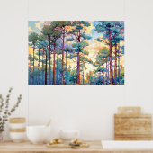 Poster Aquarelle Serene Pine Forest Imprimer (Cuisine)