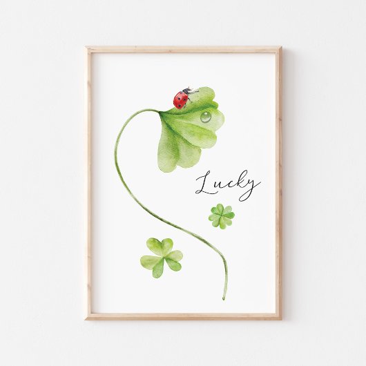 Poster Aquarelle Shamrock Lucky