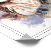 Poster Aquarelle Shocké À L'Aspect Vu Chouette (Coin)