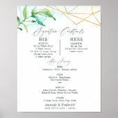 Poster Aquarelle Signature géométrique en cristal Cocktai (Devant)