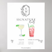 Poster Aquarelle | Signature Mariée & Salle Boisson (Devant)