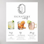 Poster Aquarelle | Signature Mariée & Salle Boisson (Devant)