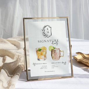 Poster Aquarelle Signature Mariée & Salle Boisson