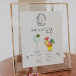 Poster Aquarelle | Signature Mariée & Salle Boisson<br><div class="desc">Personnalisez ce panneau avec les noms de la mariée et du marié et leur choix de boisson préférée. Différentes illustrations de cocktails peuvent être faites sur demande. Ajoutez votre libellé personnalisé à cette conception à l'aide des cases "Modifier ce modèle de conception" situées à droite de l'élément ou cliquez sur...</div>