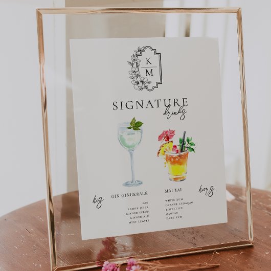 Poster Aquarelle | Signature Mariée & Salle Boisson