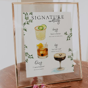 Poster Aquarelle Signature Mariée & Salle Boisson