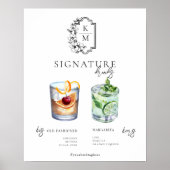 Poster Aquarelle | Signature Mariée & Salle Boisson (Devant)