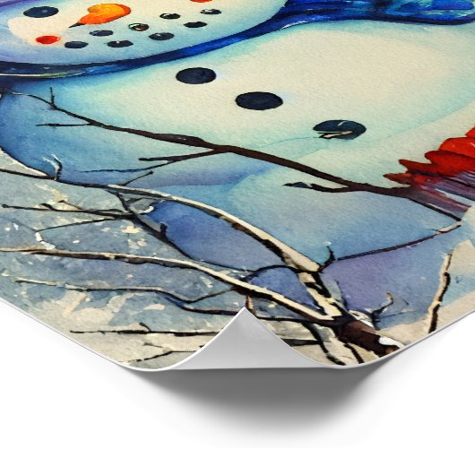 Poster Aquarelle Snowman (Coin)