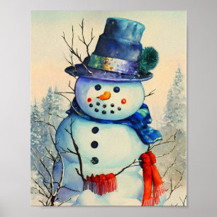 Poster Aquarelle Snowman