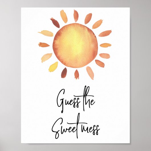 Poster Aquarelle soleil - Devinez le doux désordre (Devant)