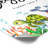 Poster Aquarelle sous la mer Anniversaire Desserts (Coin)