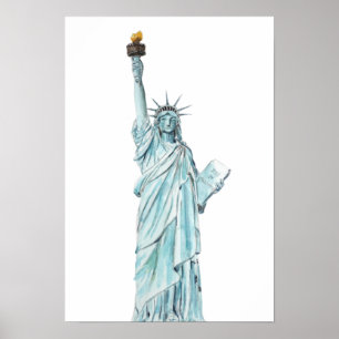 Poster Aquarelle Statue de la Liberté