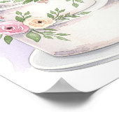 Poster Aquarelle Style Mariage Gâteau Imprimer (Coin)