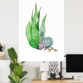 Poster Aquarelle Succulente Végétation Botanique (Bureau à domicile)