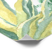 Poster Aquarelle Succulents Mariage Bienvenue (Coin)