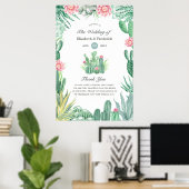 Poster Aquarelle Succulents Mariage Bienvenue (Bureau à domicile)