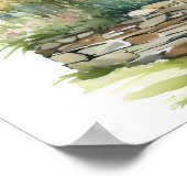 Poster Aquarelle Summer Anglais Cottage (Coin)