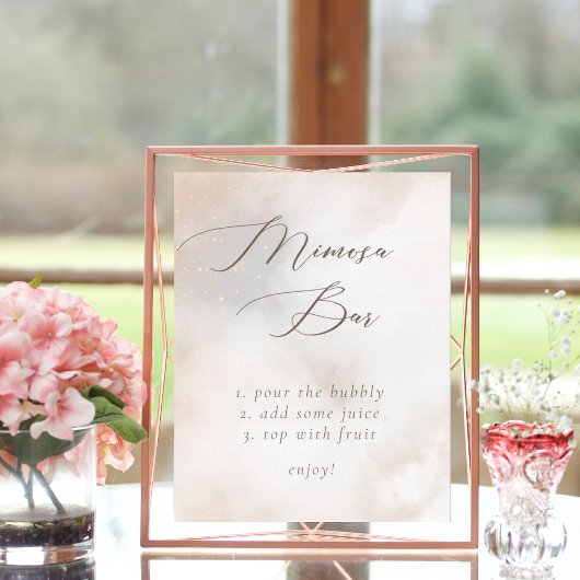 Poster Aquarelle sur nuage 9 Fête des mariées Mimosa Bar