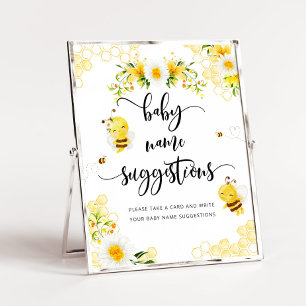 Poster Aquarelle Sweet little bee Baby name suggestions