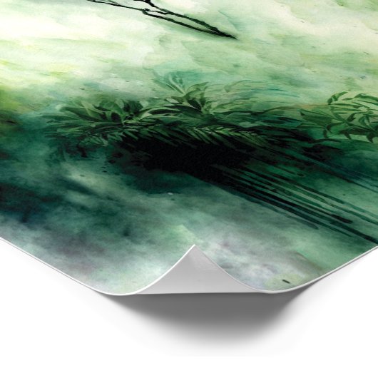 Poster Aquarelle tendance Art Forêt Peinture Cod.02 (Coin)