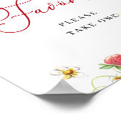 Poster Aquarelle tendance Baby shower fraise Faveurs (Coin)