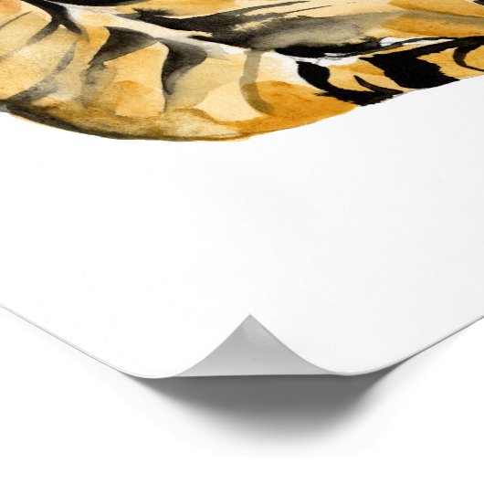 Poster Aquarelle Tiger assis (Coin)