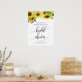 Poster Aquarelle tournesol Fête des mariées d'été Bienven (Cuisine)