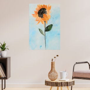 Poster aquarelle Tournesol peinture