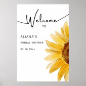 Poster Aquarelle Tournesol signe de bienvenue (Devant)