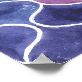 Poster Aquarelle transparente Violet motif floral (Coin)