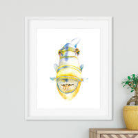 Aquarelle Tropical Beach House Art