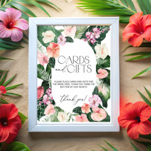 Poster Aquarelle Tropical Floral Cartes et cadeaux Mariée