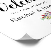 Poster Aquarelle Tropical Floral Mariage de bienvenue (Coin)