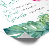 Poster Aquarelle Tropical Hibiscus Flower Mimosa Bar (Coin)