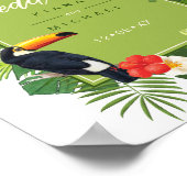 Poster Aquarelle Tropical Mariage Welcome Green ID577 (Coin)