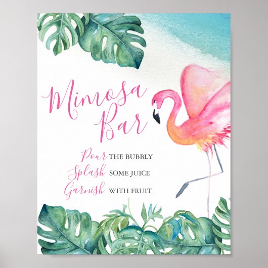 Poster Aquarelle Tropical Mimosa Bar (Devant)