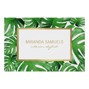 Poster Aquarelle Tropical Monstera Feuille Motif