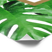 Poster Aquarelle Tropical Monstera Feuille Motif (Coin)