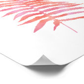 Poster Aquarelle Tropical Pink Fern Leaf Imprimer (Coin)