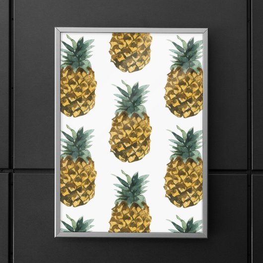 Poster Aquarelle tropicale ananas Motif sans couture