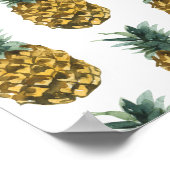 Poster Aquarelle tropicale ananas Motif sans couture (Coin)